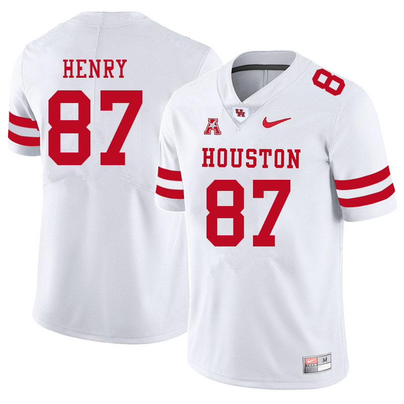 Men #87 Brian Henry Houston Cougars College Football Jerseys Sale-White